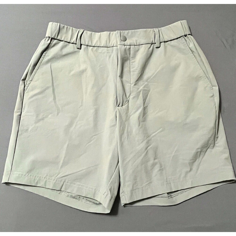 Bearbottom Men's Gray Solid Flat Front Stretch Chino Shorts Size S 5.5" Inseam
